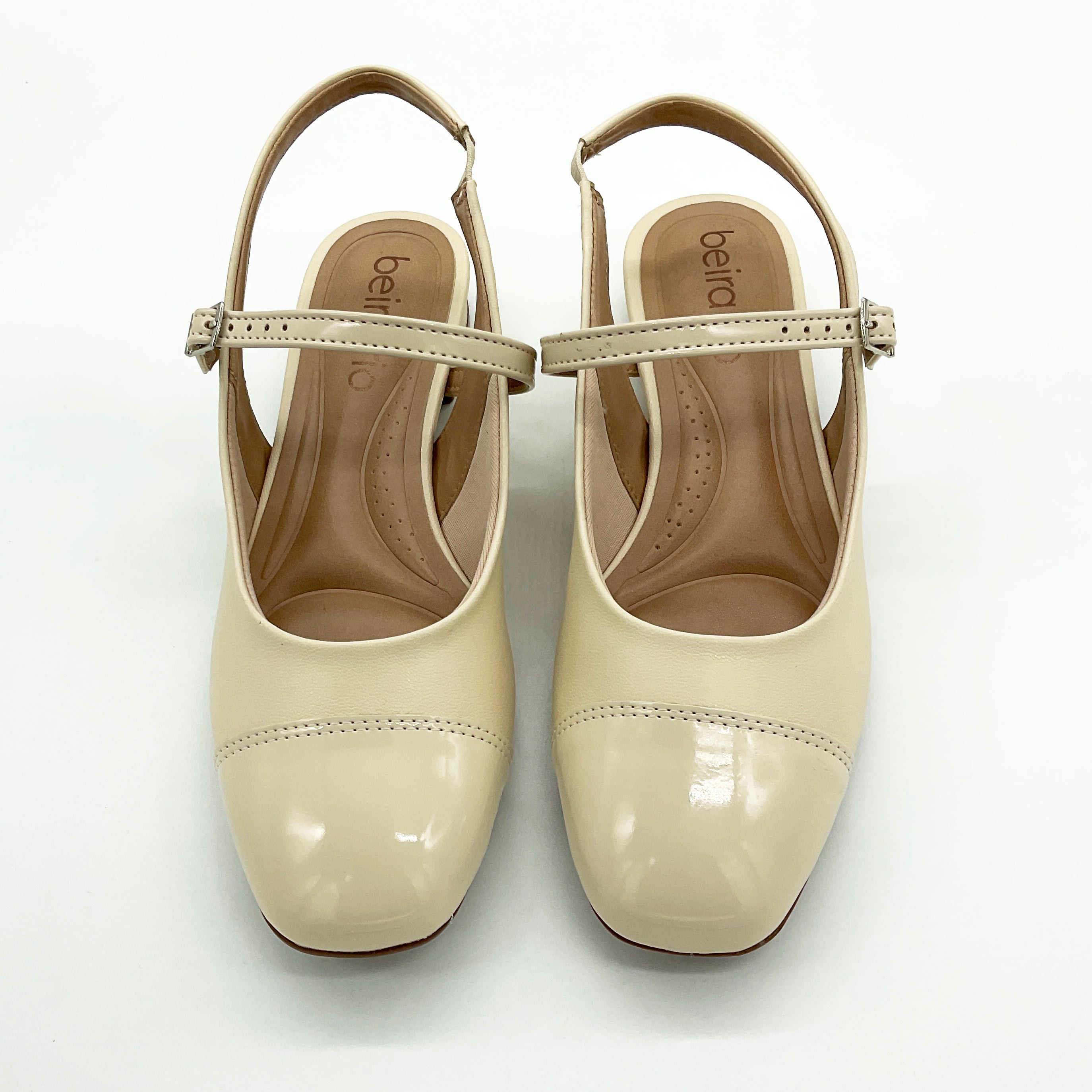 Beira Rio 4318-105 Low Heel Slingback Pump in Cream