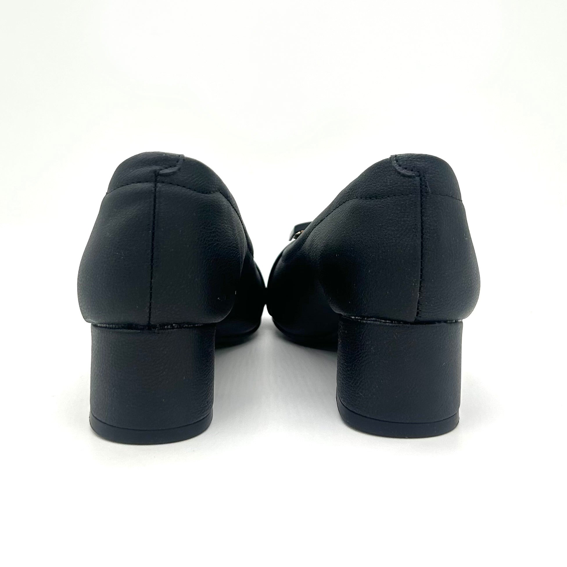 Modare 7340-133 Block Heel Pointy Toe Pump in Black Napa