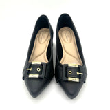 Modare 7340-133 Block Heel Pointy Toe Pump in Black Napa