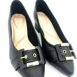 Modare 7340-133 Block Heel Pointy Toe Pump in Black Napa