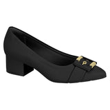 Modare 7340-133 Block Heel Pointy Toe Pump in Black Napa