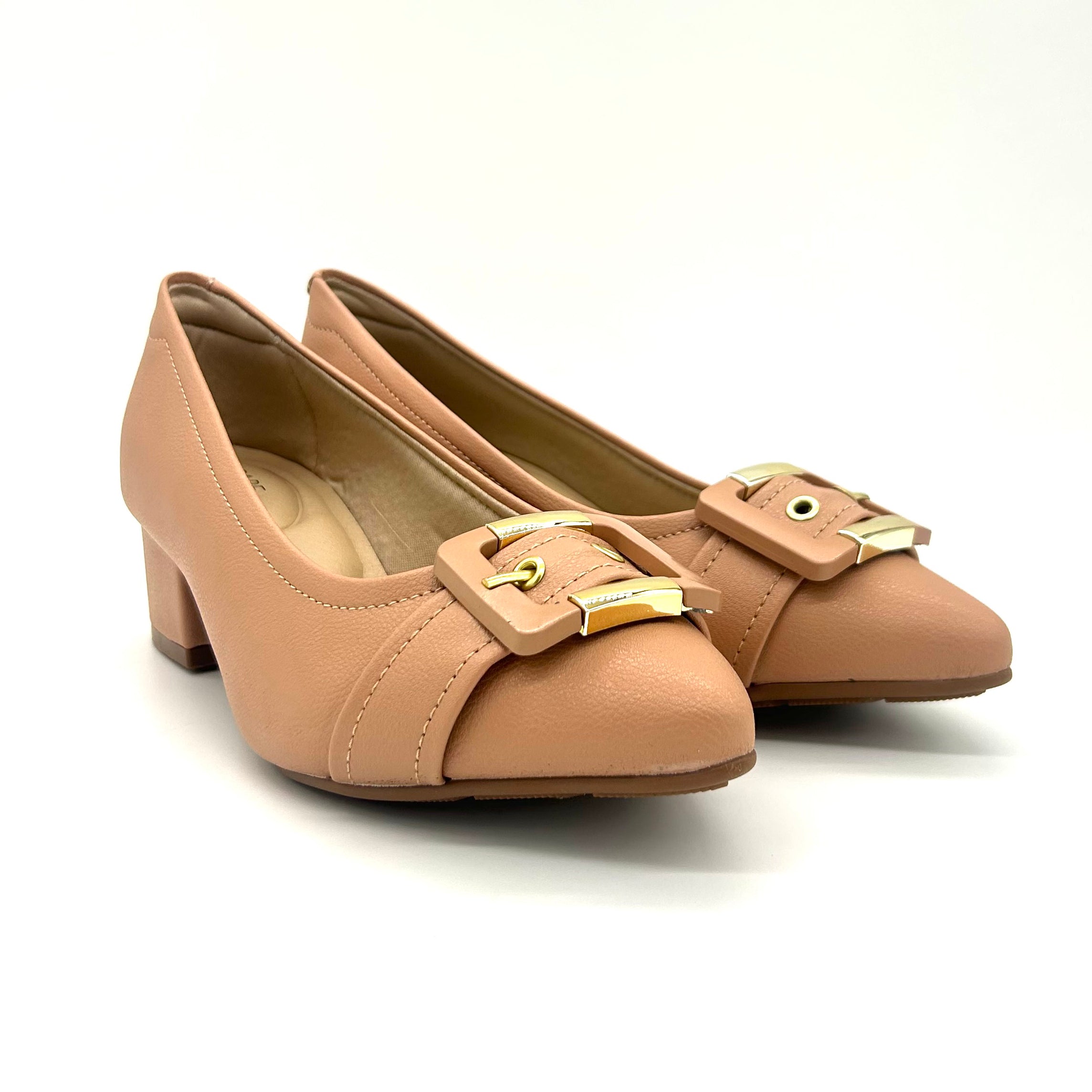 Modare 7340-133 Block Heel Pointy Toe Pump in Nude Napa