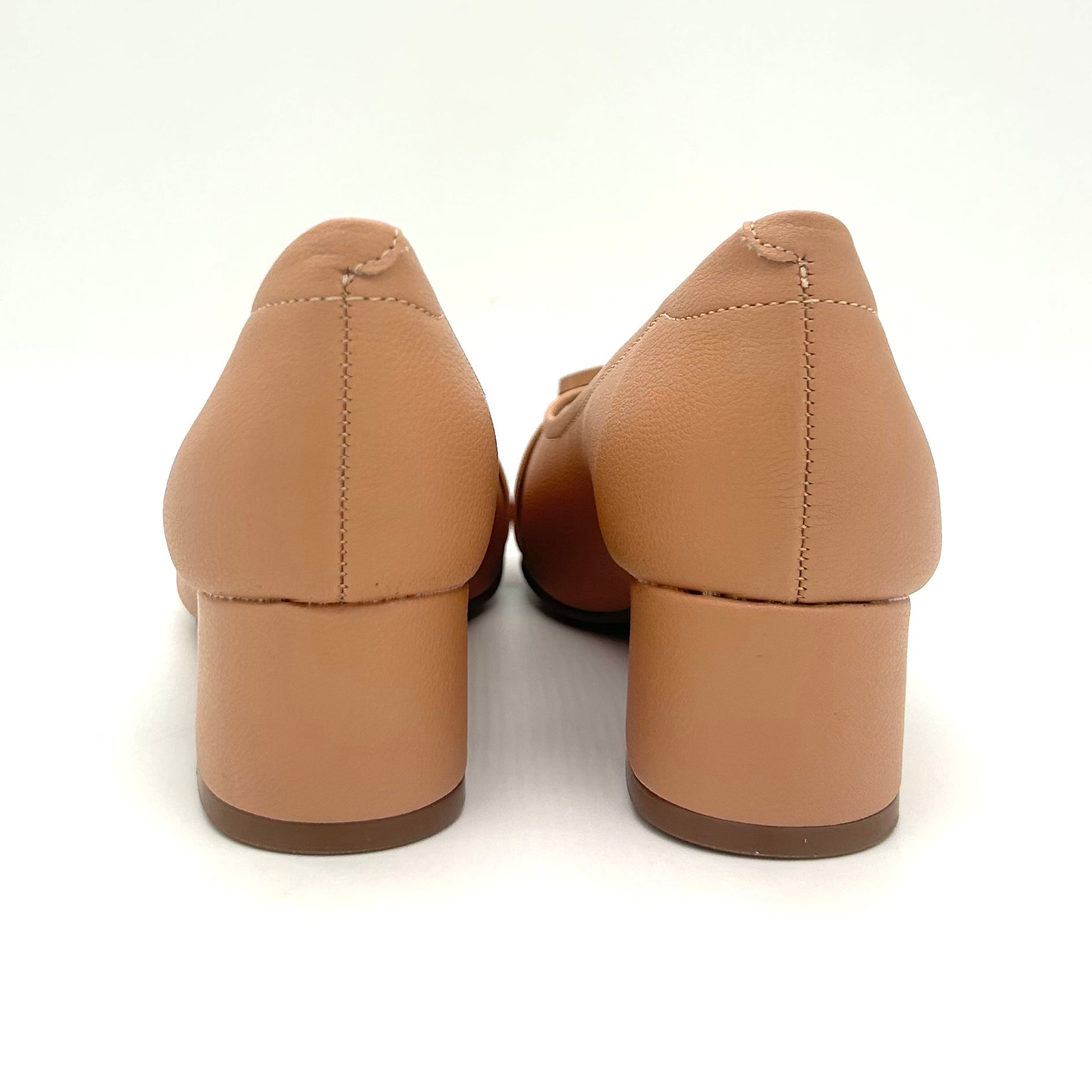 Modare 7340-133 Block Heel Pointy Toe Pump in Nude Napa