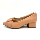 Modare 7340-133 Block Heel Pointy Toe Pump in Nude Napa