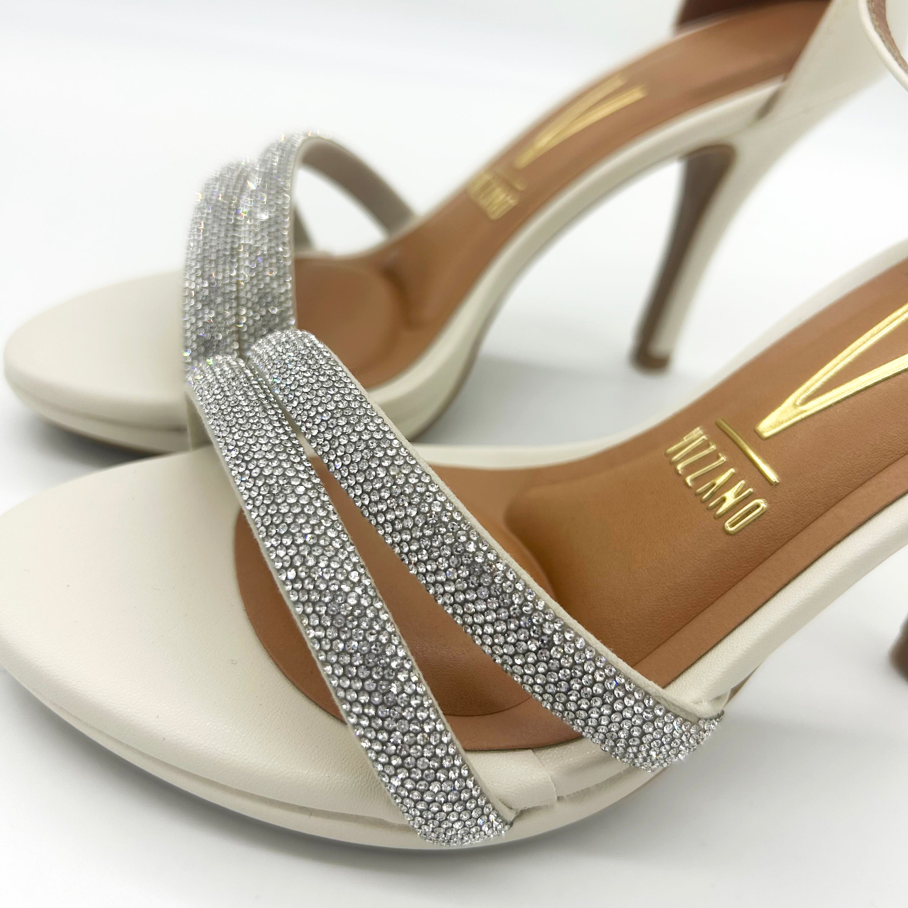 Vizzano 6210-1037 High Heel Evening Sandal in Off White