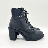 Beira Rio 9088-103 Block Heel Lace-Up Ankle Boot in Black