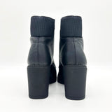 Beira Rio 9088-103 Block Heel Lace-Up Ankle Boot in Black