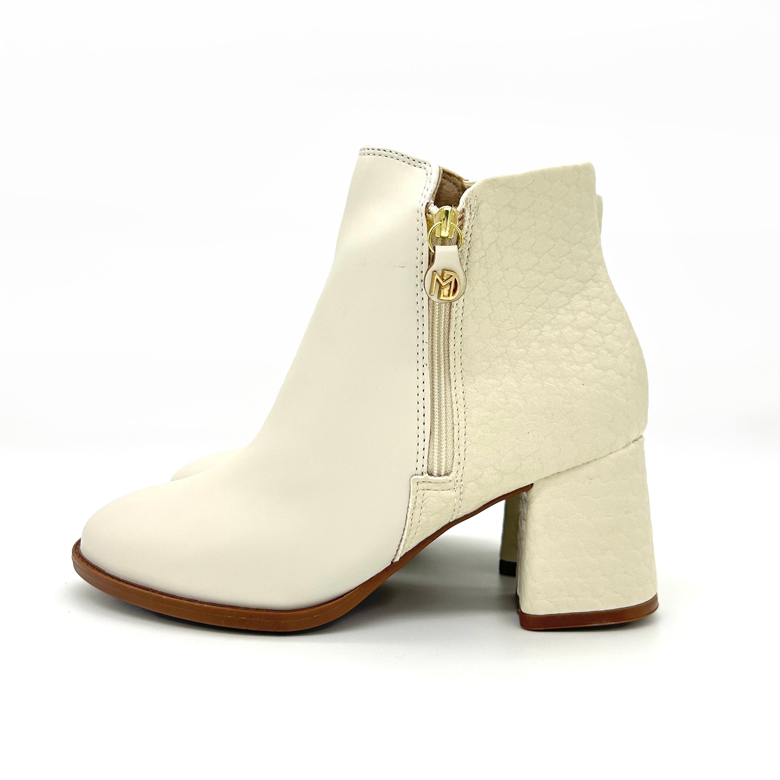Modare 7078-101 Low Heel Ankle Boot in Off White