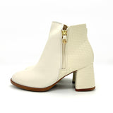 Modare 7078-101 Low Heel Ankle Boot in Off White