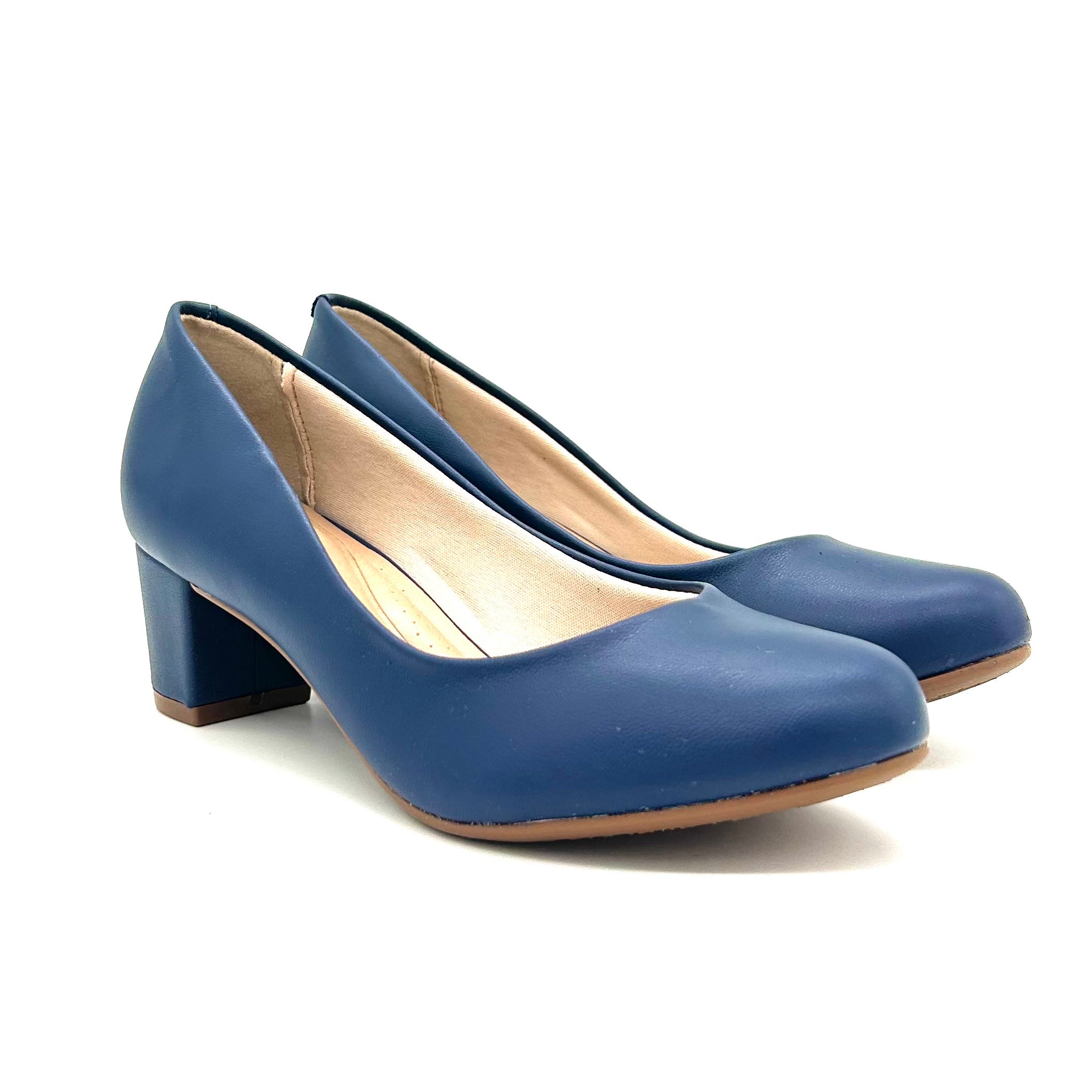 Beira Rio 4777-409 Low Heel Pump in Navy Napa
