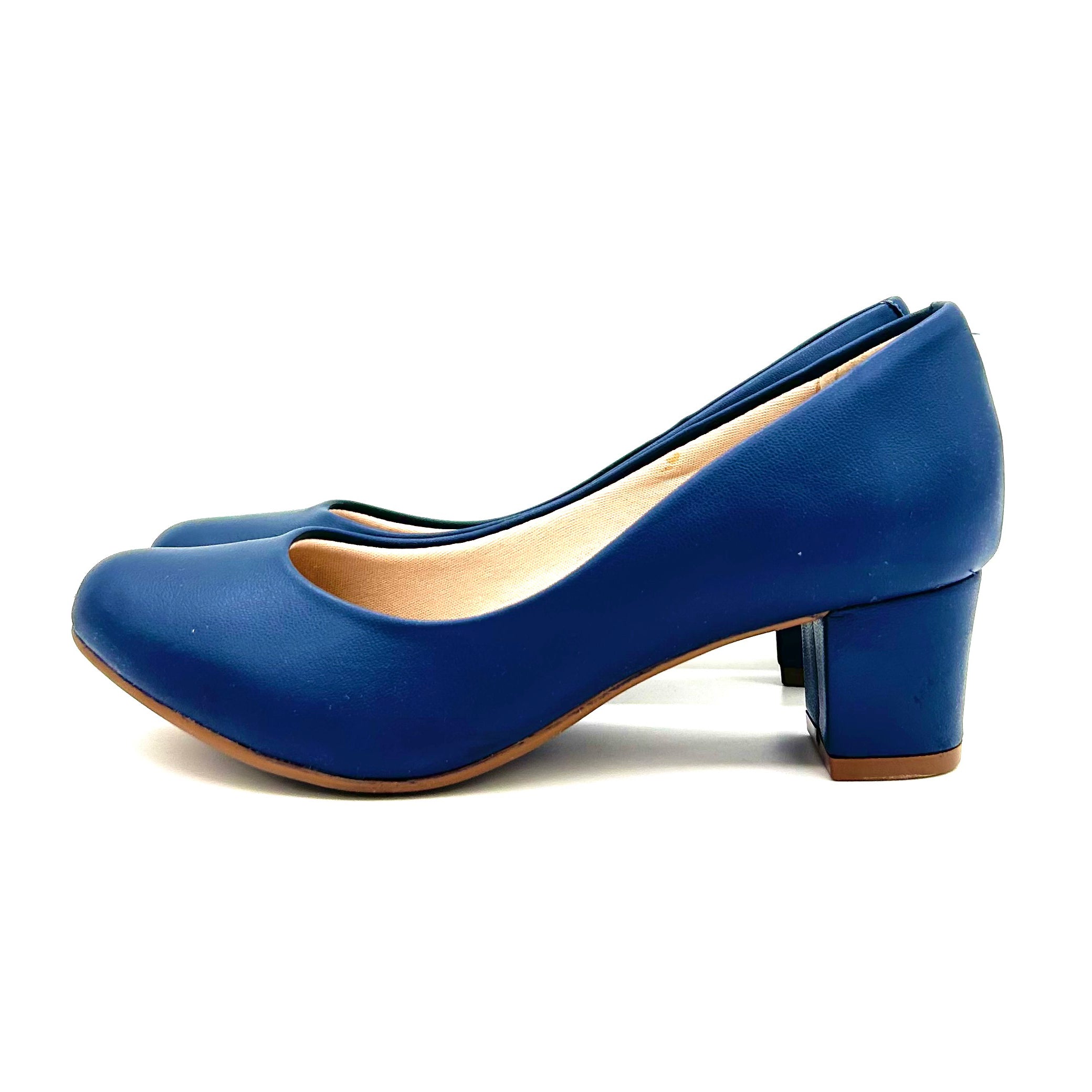 Beira Rio 4777-409 Low Heel Pump in Navy Napa