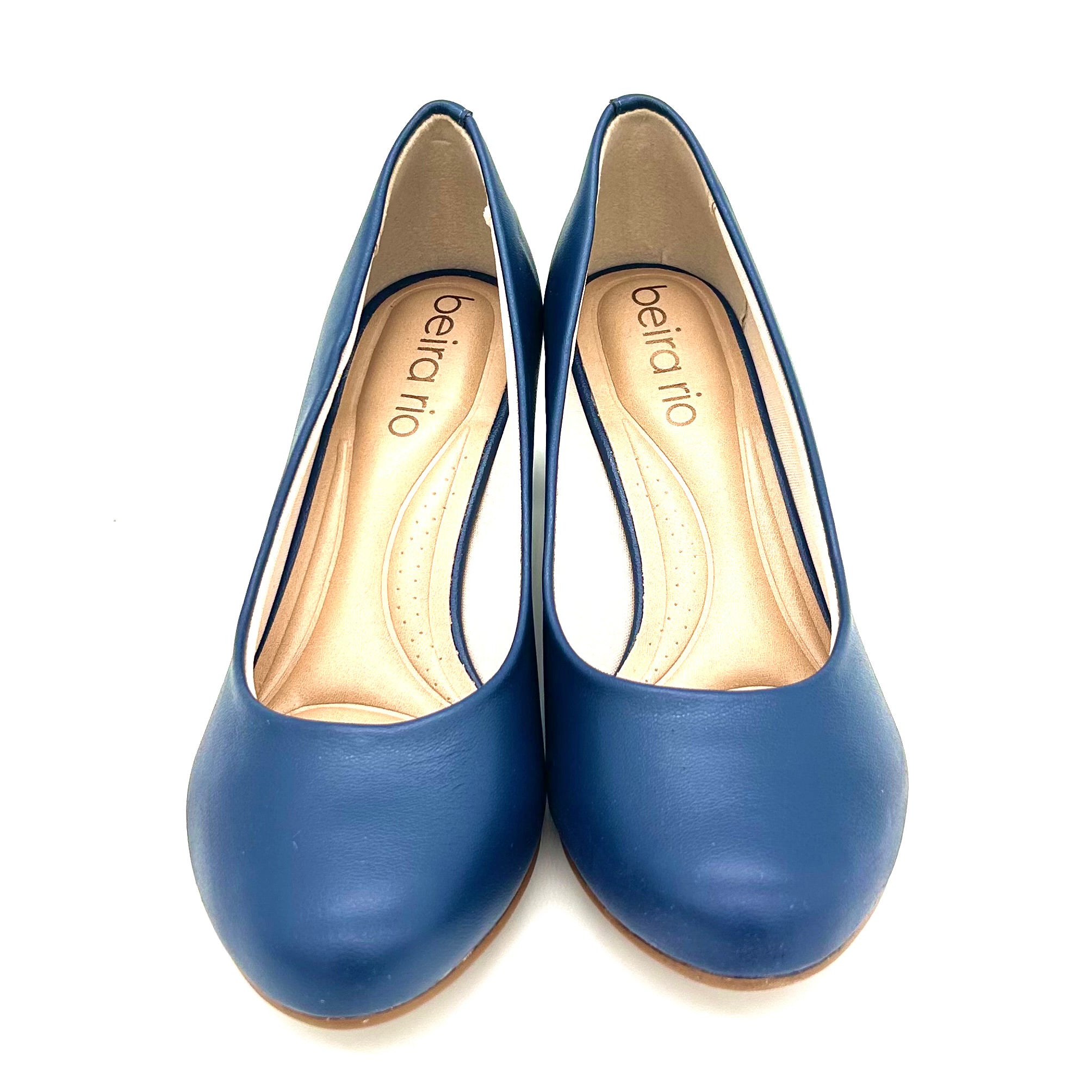 Beira Rio 4777-409 Low Heel Pump in Navy Napa