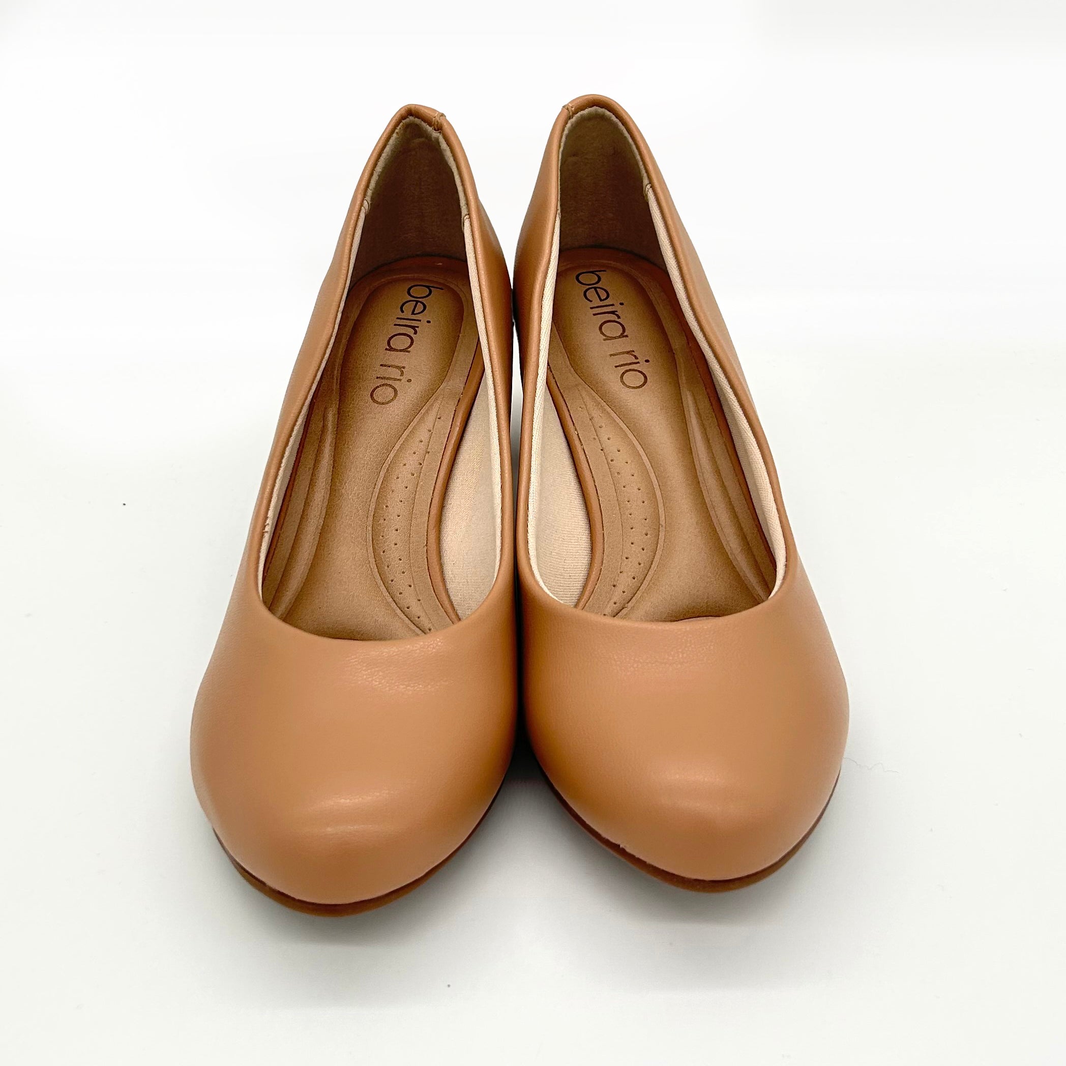 Beira Rio 4777-409 Low Heel Pump in Nude Napa