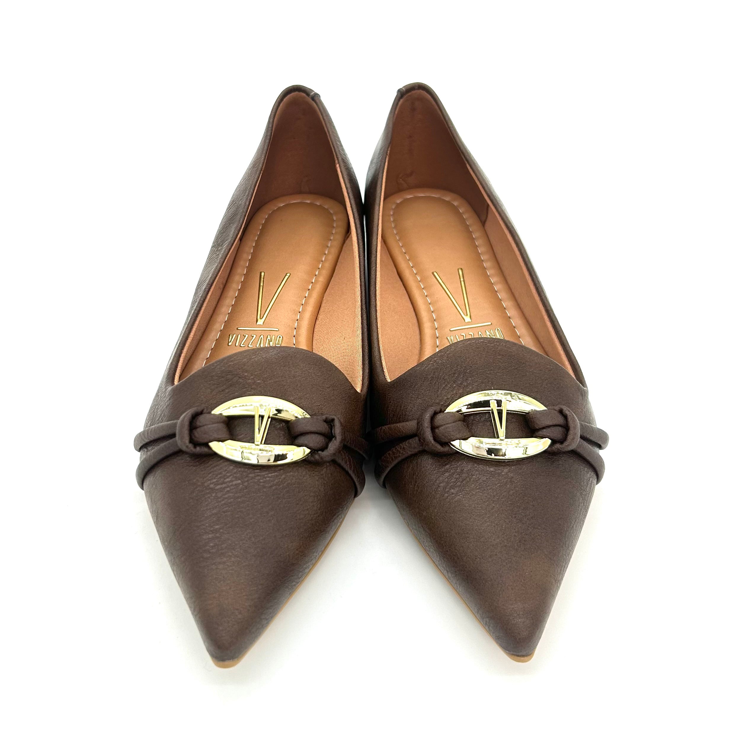 Vizzano 1206-1004 Pointy Toe Flat in Chocolate