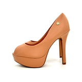 Vizzano 1830-500 Peeptoe Platform Pump in Nude Napa