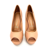 Vizzano 1830-500 Peeptoe Platform Pump in Nude Napa