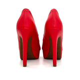 Vizzano 1830-500 Peeptoe Platform Pump in Red Napa