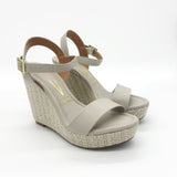 Vizzano 6283-2000 Raffia Wedge Sandal in Grey Napa