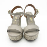 Vizzano 6283-2000 Raffia Wedge Sandal in Grey Napa