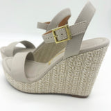 Vizzano 6283-2000 Raffia Wedge Sandal in Grey Napa