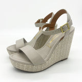 Vizzano 6283-2000 Raffia Wedge Sandal in Grey Napa