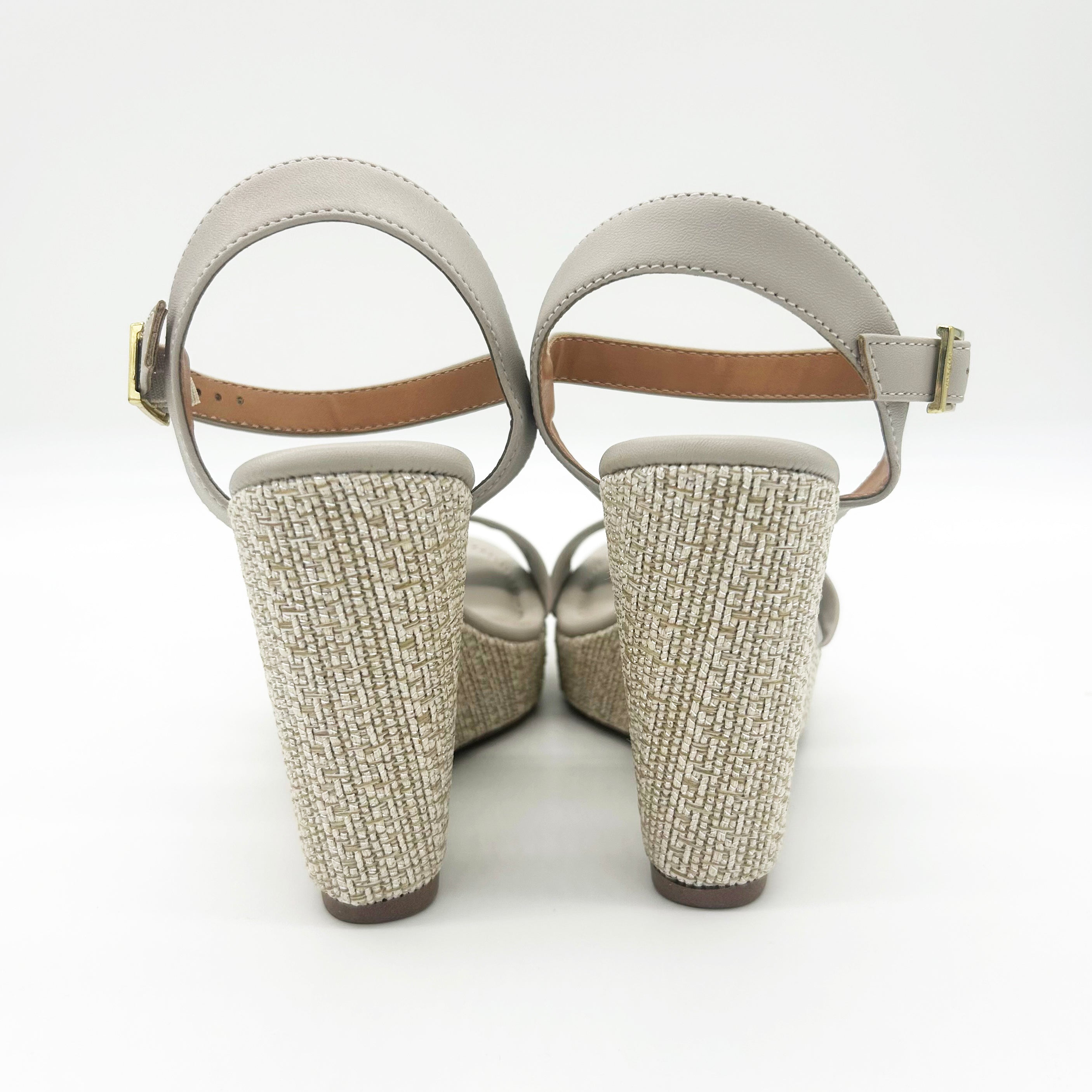 Vizzano 6283-2000 Raffia Wedge Sandal in Grey Napa