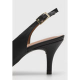 Vizzano 1185-700 Mid Heel Slingback in Black Napa