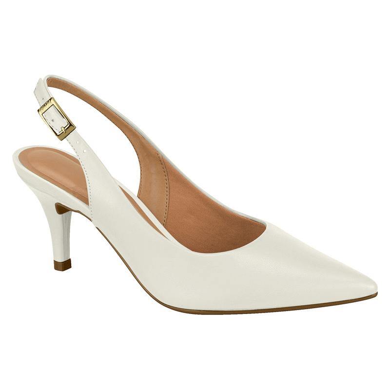 Vizzano 1185-700 Mid Heel Slingback in Off White Napa - Charley Boutique