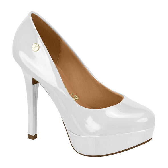 Vizzano 1830-501 Platform Pump in White Patent
