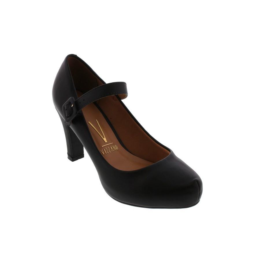 Vizzano 1840-303 Mary-Jane Pump in Black Napa