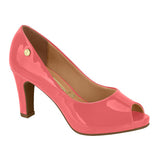 Vizzano 1840-300 Mid Heel Peeptoe Pump in Coral Patent