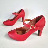 Vizzano 1840-318 Mary-Jane Pump in Red Napa