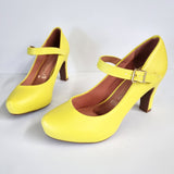 Vizzano 1840-318 Mary-Jane Pump in Sicilian Yellow Napa