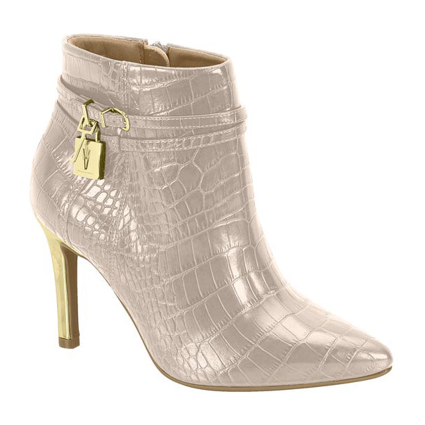 Vizzano 3049-246 Pointy Toe Golden Stiletto Heel Ankle Boot in