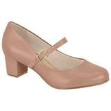 Beira Rio 4777-475 Low Heel Mary-Jane Pump in Nude Napa