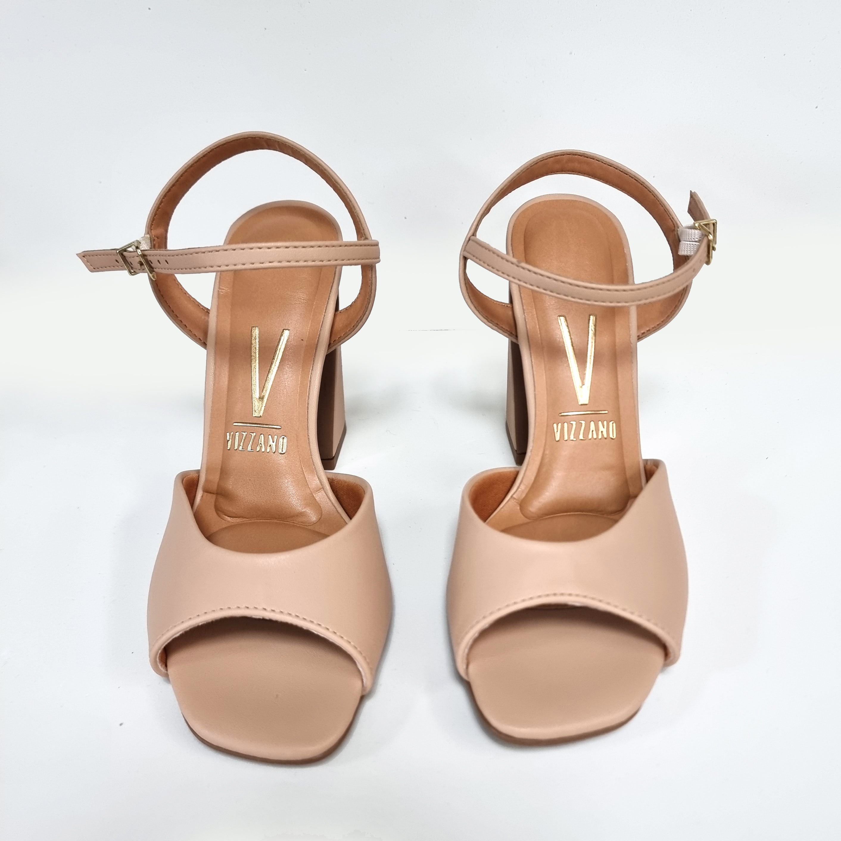 Vizzano 6403-203 Block Heel Sandal in Beige Napa