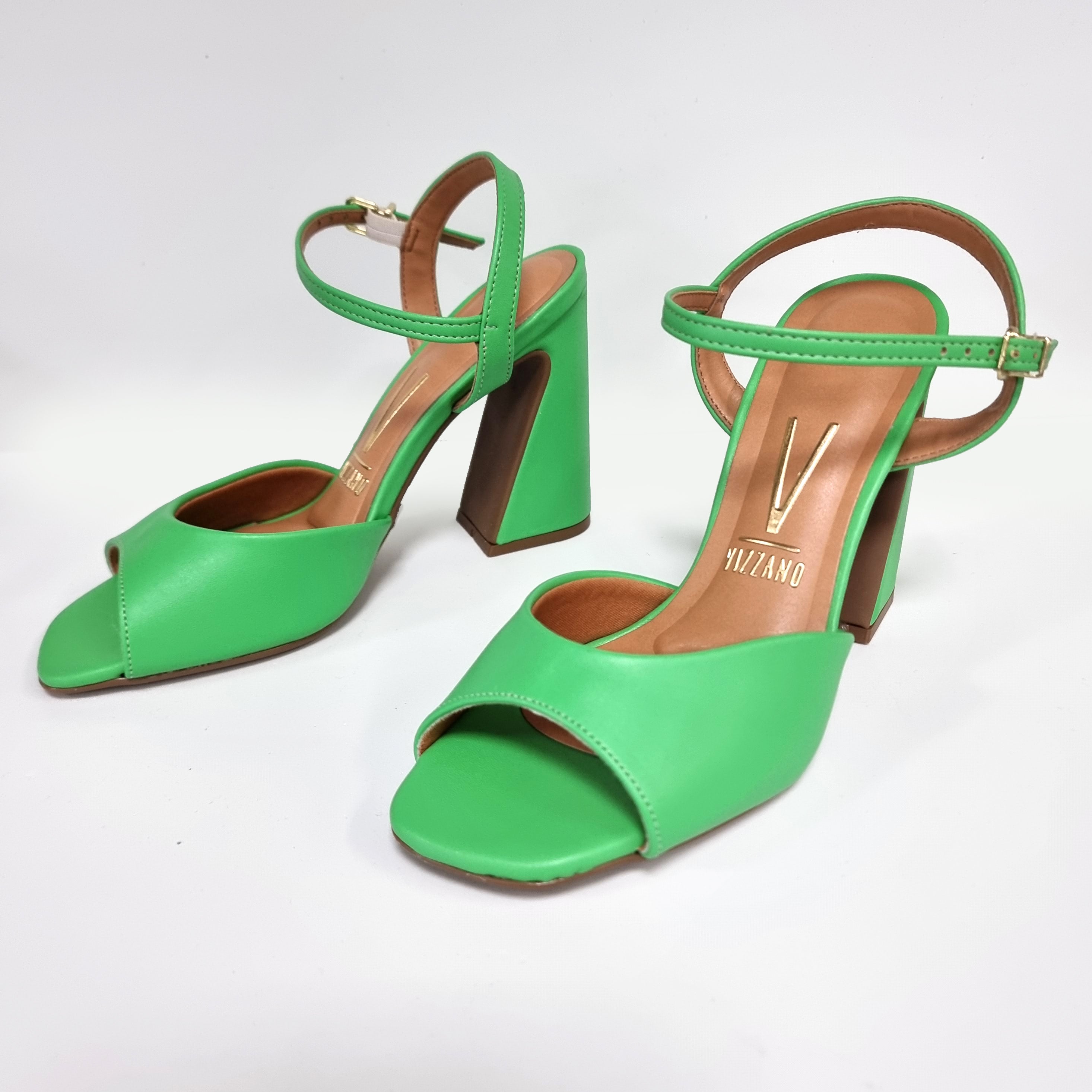 Vizzano 6403-203 Block Heel Sandal in Mint Napa
