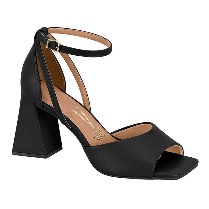 Vizzano 6464-106 Strappy Block Heel Sandal in Black Napa