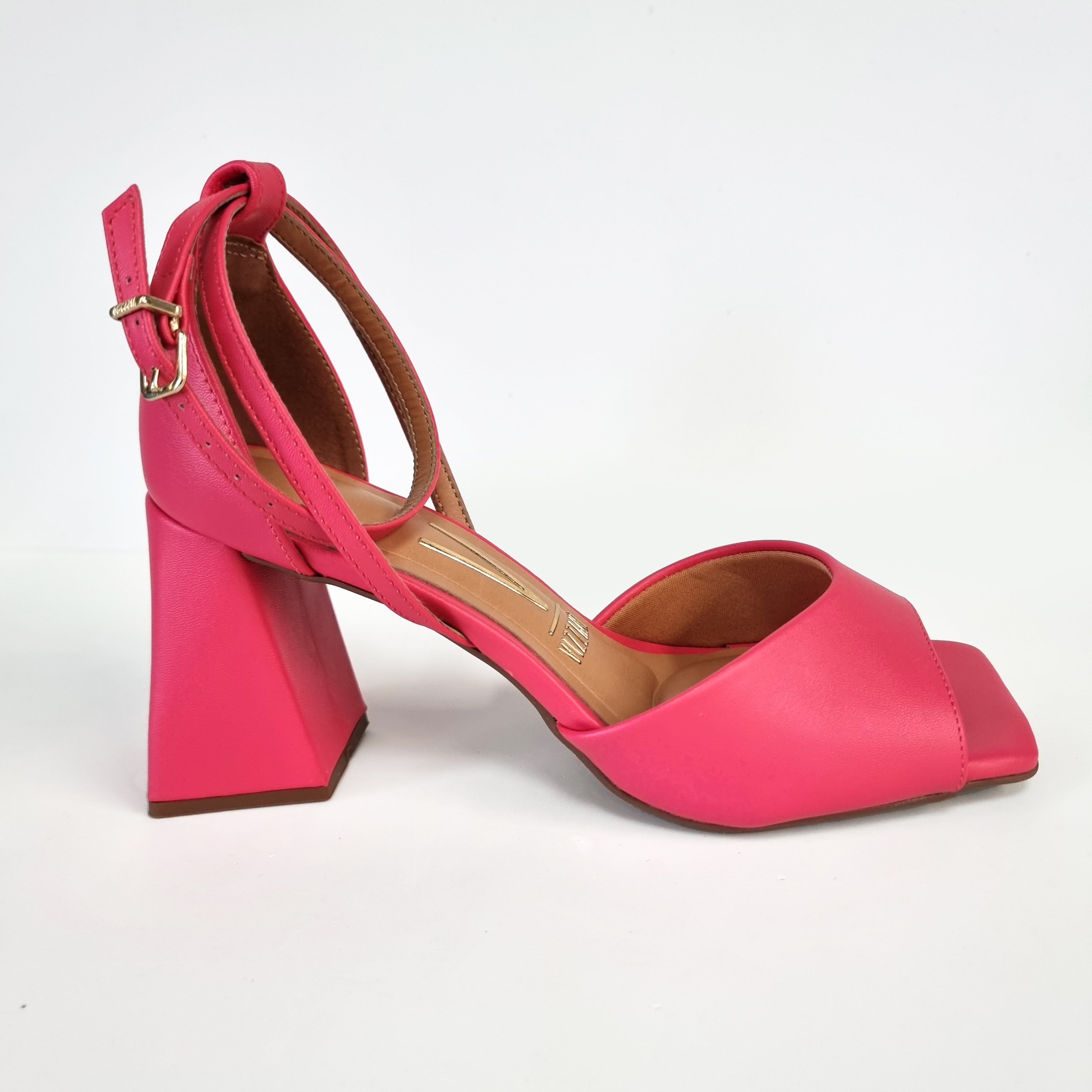 Vizzano 6464-106 Strappy Block Heel Sandal in Pink Gloss Napa