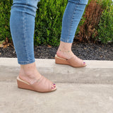 Modare 7164-109 Wedged Mule in Nude Napa