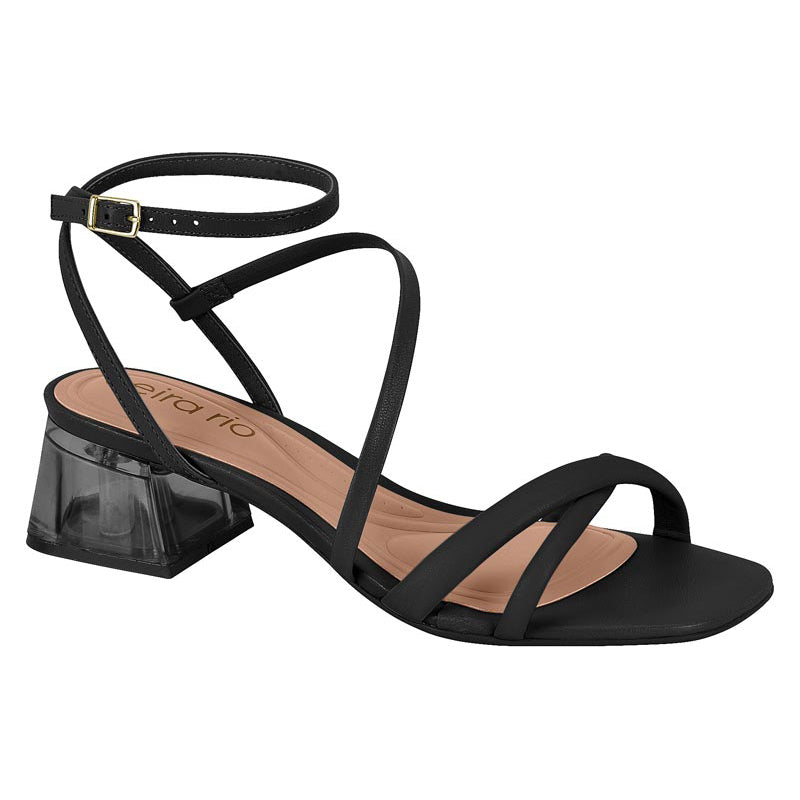 Beira Rio 8468-208 Strappy Block Heel Sandal in Black