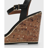 Vizzano 6283-4700 Wedge Sandal in Black Napa