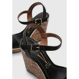 Vizzano 6283-4700 Wedge Sandal in Black Napa