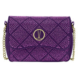 Vizzano 10054-1 Studded Shoulder Bag in Violet Suede