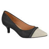 Vizzano 1122-878 Kitten Heel Pointy Toe Pump in Black/White