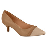 Vizzano 1122-878 Kitten Heel Pointy Toe Pump in Camel/Beige