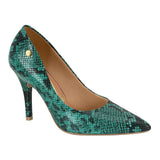 Vizzano 1184-1101 Pointy Toe Pump in Multi Emerald Napa Cobra