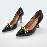 Vizzano 1184-1170 Pointy Toe Pump in Black Patent
