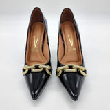 Vizzano 1184-1170 Pointy Toe Pump in Black Patent