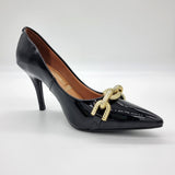 Vizzano 1184-1170 Pointy Toe Pump in Black Patent